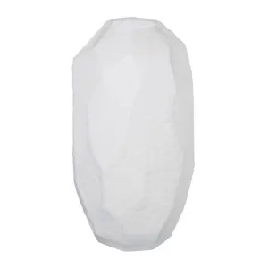 Rufus Vase Frosted Glass White - 35cm by James Lane, a Vases & Jars for sale on Style Sourcebook