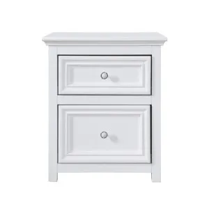 Mandalay Bedside Table White - 2 Drawer by James Lane, a Bedside Tables for sale on Style Sourcebook