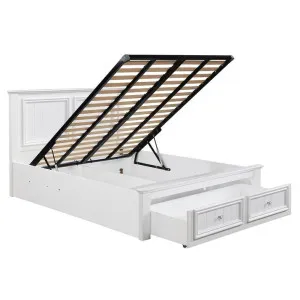 Mandalay Drawer and Lift Storage Bed Frame White by James Lane, a Beds & Bed Frames for sale on Style Sourcebook