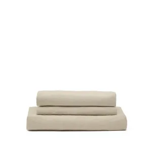 3-seater Nora sofa cover in taupe linen and cotton by Kave Home, a Sofas for sale on Style Sourcebook