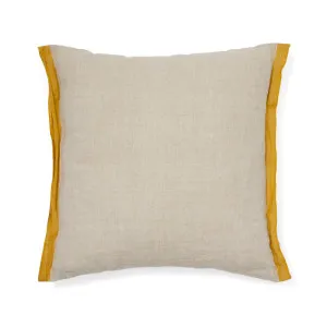 Suerta beige and mustard cushion cover, 100% linen, 45 x 45 cm by Kave Home, a Cushions, Decorative Pillows for sale on Style Sourcebook