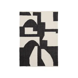 Sotty cotton rug in black and white 160 x 230 cm by Kave Home, a Contemporary Rugs for sale on Style Sourcebook