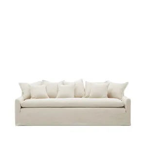 Zenira sofa with removable cover and beige cotton and linen cushions, 230 cm by Kave Home, a Sofas for sale on Style Sourcebook