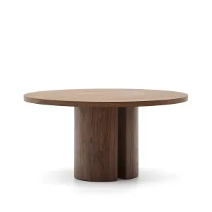 Nealy round table with a walnut veneer in a natural finish, Ø 150 cm by Kave Home, a Dining Tables for sale on Style Sourcebook