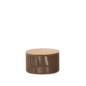 Dandara coffee table made of steel, beige cord and solid acacia wood, Ø70 cm FSC 100% by Kave Home, a Tables for sale on Style Sourcebook