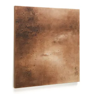 Sabira abstract canvas in oxidised copper 100 x 100 cm by Kave Home, a Painted Canvases for sale on Style Sourcebook