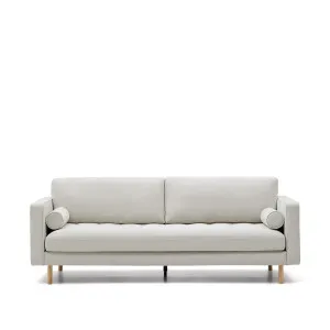 Debra 3-seater sofa in pearl chenille and natural legs, 222 cm by Kave Home, a Sofas for sale on Style Sourcebook