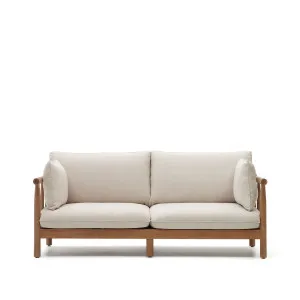 Sacova 2 seater sofa, made from solid eucalyptus wood 195 cm by Kave Home, a Outdoor Sofas for sale on Style Sourcebook