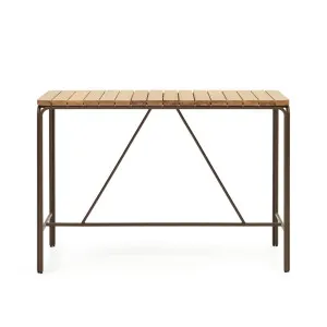 Salguer solid acacia & brown steel bar table, outdoor suitable, 140 x 70 cm FSC 100% by Kave Home, a Tables for sale on Style Sourcebook