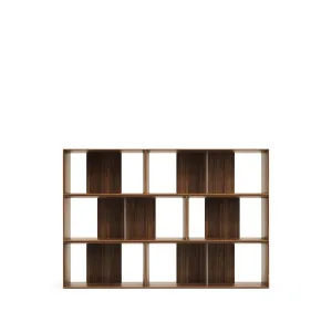 Litto set of 6 modular shelving units in walnut wood veneer, 168 x 114 cm by Kave Home, a Cabinets, Chests for sale on Style Sourcebook