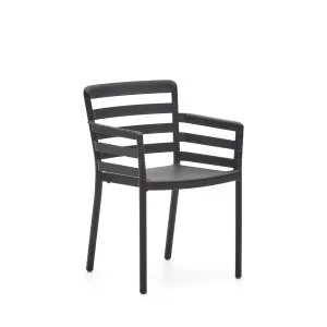 Nariet stackable outdoor chair in black by Kave Home, a Outdoor Chairs for sale on Style Sourcebook