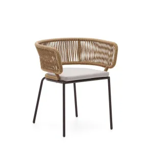 Nadin chair in beige cord with galvanised steel legs by Kave Home, a Outdoor Chairs for sale on Style Sourcebook