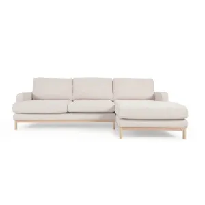 Mihaela 3 seater sofa with right-hand chaise longue in white micro bouclé, 264 cm by Kave Home, a Sofas for sale on Style Sourcebook