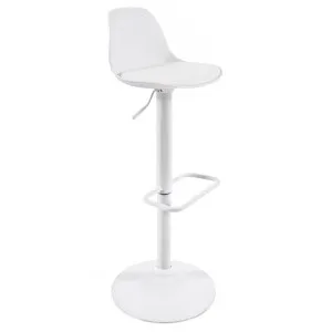 Orlando-T barstool white synthetic leather and matt white steel 60-82 cm by Kave Home, a Bar Stools for sale on Style Sourcebook