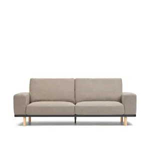 Noa 3 seater sofa in beige with natural finish legs, 230 cm by Kave Home, a Sofas for sale on Style Sourcebook