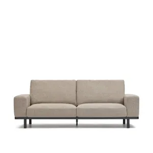 Noa 3 seater sofa in beige with dark finish legs, 230 cm by Kave Home, a Sofas for sale on Style Sourcebook