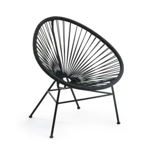 Black Samantha armchair by Kave Home, a Outdoor Chairs for sale on Style Sourcebook