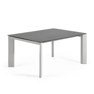 Axis porcelain extendable table in Volcano Rock finish with grey legs 160 (220) cm by Kave Home, a Dining Tables for sale on Style Sourcebook