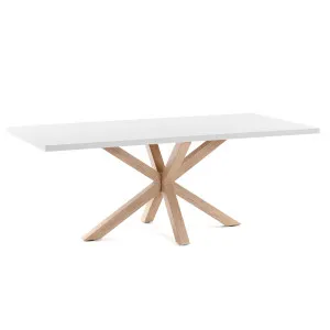 Argo table in melamine with white finish and wood-effect steel legs 180 x 100 cm by Kave Home, a Dining Tables for sale on Style Sourcebook