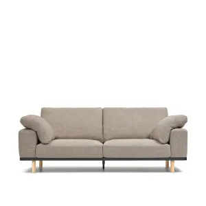 Noa 3 seater sofa with cushions in beige with natural finish legs, 230 cm by Kave Home, a Sofas for sale on Style Sourcebook