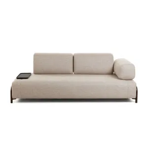 Compo 3 seater sofa with small tray in beige, 232 cm by Kave Home, a Sofas for sale on Style Sourcebook