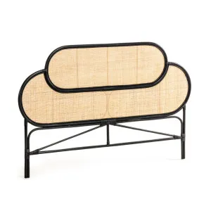 Lalita rattan headboard with a black finish, for 160 cm beds by Kave Home, a Bed Heads for sale on Style Sourcebook