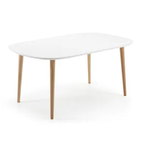 Oqui extendable oval table with an oak veneer and solid wood legs, Ø 160 (260) x 100 cm by Kave Home, a Dining Tables for sale on Style Sourcebook