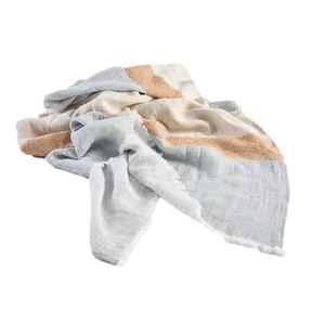 Tallows Linen Throw in Natural/Ochre/Blue | 200x150cm | Eadie Lifestyle by Eadie Lifestyle, a Throws for sale on Style Sourcebook
