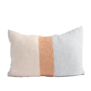 Tallows Linen Cushion - Natural/Ochre/Blue by Eadie Lifestyle, a Cushions, Decorative Pillows for sale on Style Sourcebook