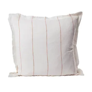 Carter Linen Cushion - Off White w' Nutmeg Fine Stripe by Eadie Lifestyle, a Cushions, Decorative Pillows for sale on Style Sourcebook