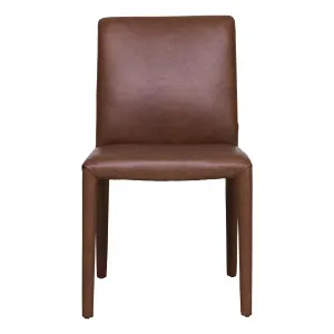 August Dining Chair in U Leather Dark Brown by OzDesignFurniture, a Dining Chairs for sale on Style Sourcebook