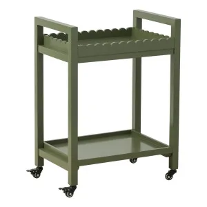 Hudson Bar Cart 61x82.5cm in Olive by OzDesignFurniture, a Sideboards, Buffets & Trolleys for sale on Style Sourcebook