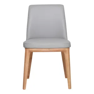 Hayes Dining Chair in Leather Pewter / Clear by OzDesignFurniture, a Dining Chairs for sale on Style Sourcebook