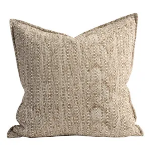 Lowan Feather Fill Cushion 50x50cm in Natural/Chocolate by OzDesignFurniture, a Cushions, Decorative Pillows for sale on Style Sourcebook