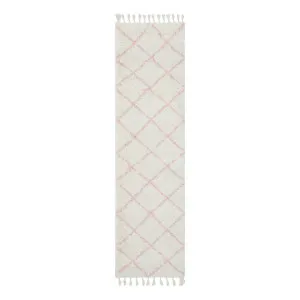 Saffron 22 Rug 80x200cm in Off White/Pink by OzDesignFurniture, a Contemporary Rugs for sale on Style Sourcebook