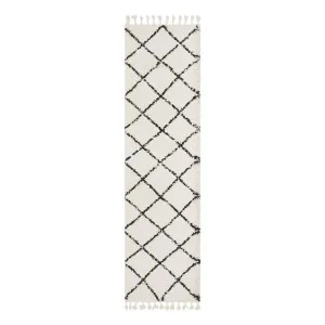 Saffron Rug 80x200cm in Off White/Black by OzDesignFurniture, a Contemporary Rugs for sale on Style Sourcebook