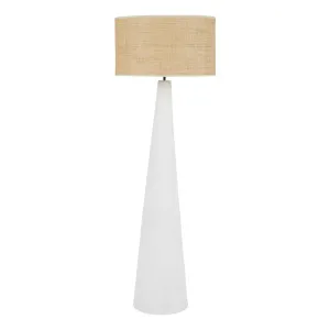 Mirage Floor Lamp50x147cm in White/Natural by OzDesignFurniture, a Floor Lamps for sale on Style Sourcebook