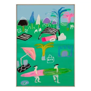 Pastel Beach Box Framed Canvas in 61 x 84cm by OzDesignFurniture, a Painted Canvases for sale on Style Sourcebook