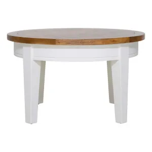 Mango Creek Round Coffee Table 80cm in White / Clear by OzDesignFurniture, a Coffee Table for sale on Style Sourcebook