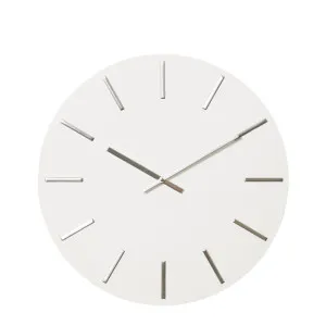 Maddox Wall Clock White Silver - 50cm x 4cm by James Lane, a Clocks for sale on Style Sourcebook