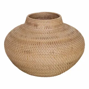 Woven Decorative Basket Low 35x26cm in Natural by OzDesignFurniture, a Baskets & Boxes for sale on Style Sourcebook