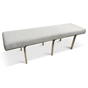 Brittan 1.5m Brushed Gold Ottoman - Clay Grey by Interior Secrets - AfterPay Available by Interior Secrets, a Ottomans for sale on Style Sourcebook