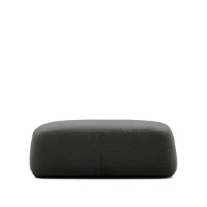 Martina black bouclé footrest 123 x 85 cm by Kave Home, a Ottomans for sale on Style Sourcebook