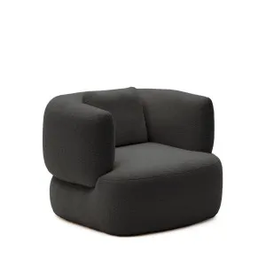 Martina armchair in black bouclé with cushion by Kave Home, a Chairs for sale on Style Sourcebook