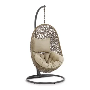 Hanging armchair with dark grey Florina brown feet by Kave Home, a Outdoor Chairs for sale on Style Sourcebook