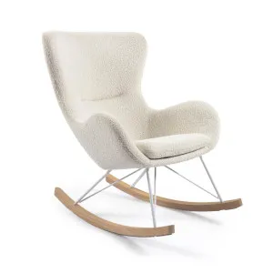 Vania rocking chair in white bouclé by Kave Home, a Chairs for sale on Style Sourcebook