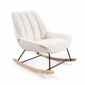 Marlina white bouclé rocking chair by Kave Home, a Chairs for sale on Style Sourcebook