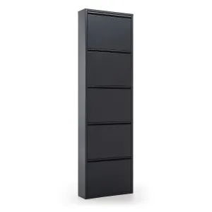 Ode shoe rack with 5 doors in dark grey, 50 x 168.5 cm by Kave Home, a Storage Units for sale on Style Sourcebook