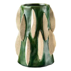 Arushi Vase Small 19x27cm in Emerald/Natural by OzDesignFurniture, a Vases & Jars for sale on Style Sourcebook