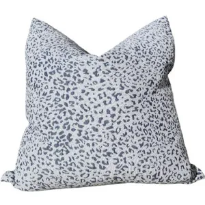 RESTOCK EARLY OF NOV - Leopard Jacquard Cotton Cushion Square 55cm - Blue by Macey & Moore, a Cushions, Decorative Pillows for sale on Style Sourcebook